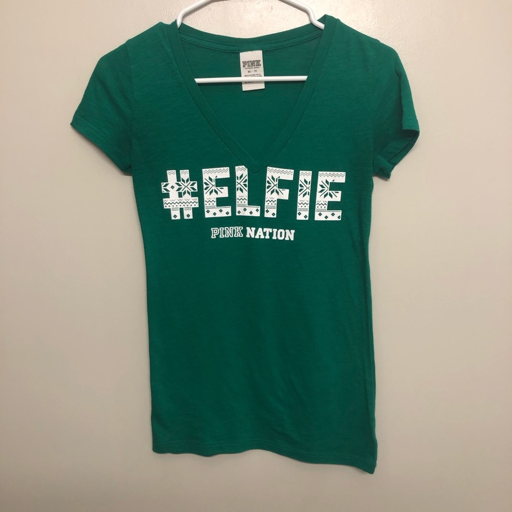 Victoria secret pink Christmas elf shirt elfie